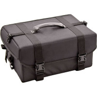 Black Soft-Sided Travel Makeup Case Professional Organizer with Extendable Trays