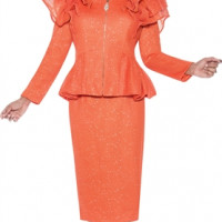 GMI Mesh Zip Up Blouse Crystal Church Skirt Suit The Ideal choice for weddings church events or upscale parties.
