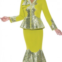 GMI Zipper Sequins Church Scuba Suit combines elegance and comfort making it a must-have addition to your wardrobe.