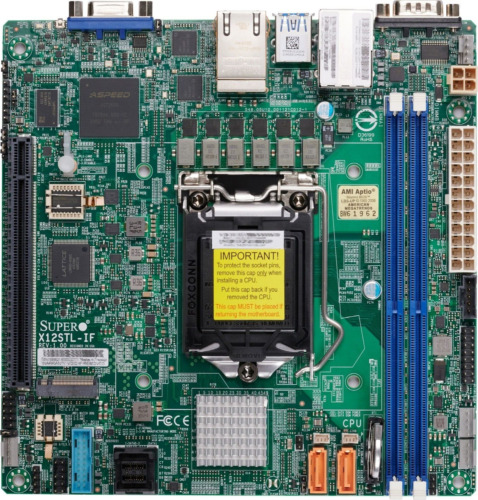 Supermicro X12STL-IF Workstation Motherboard - Intel C252 Chipset - Socket LGA-1200 - Mini ITX