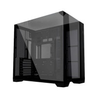 LIAN LI O11Vision Compact Black / Steel / Tempered Glass ATX Mid Tower Computer Case, Back Connect Support -