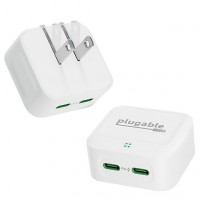 Plugable Technologies PS-40C2W PLUGABLE 40W DUAL USB-C CHARGER WHITE