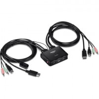 Trendnet TK-220DPI 2-PORT 4K DISPLAYPORT KVM SWITCH, 5.1 AUDIO SUPPORT OVER DISPLAYPORT CABLES, 3.5