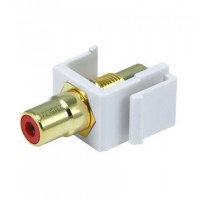 Monoprice 6548 MONOPRICE KEYSTONE JACK - MODULAR RCA W/RED CENTER (WHITE)