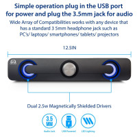 Syba SY-SPK20234 GAMESTERGEAR SY-SPK20234 SPEAKER IS A LIGHT WEIGHT DESKTOP USB POWERED SOUND BAR