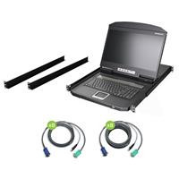 Iogear GCL1916WKITU WIDESCREEN LCD 16 PORT KVM W/CABLES TAA COMPLIANT