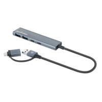 Manhattan 181075 4-PORT USB 3.0 TYPE-C / TYPE-A COMBO HUB 2X2