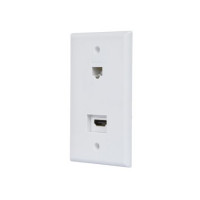 Monoprice 12094 MONOPRICE RECESSED HDMI WALL PLATE_ WITH 1 HDMI F/F ADAPTER & 1RJ45 CAT5E COUPLE