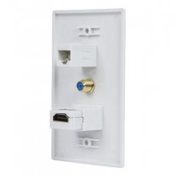 Monoprice 12097 MONOPRICE RECESSED HDMI WALL PLATE_ WITH 1 HDMI F/F ADAPTER_ 1RJ45 CAT5E COUPLER
