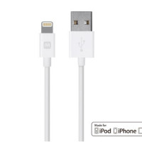 Monoprice 12842 SELECT SERIES APPLE MFI CERTIFIED LIGHTNING TO USB CHARGE & SYNC CABLE, 10FT WHI