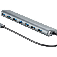 Monoprice 14909 MONOPRICE SUPERSPEED 7-PORT USB-C HUB, GRAY - THIS SUPERSPEED USB 3.0 HUB FEATUR