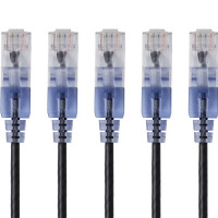 Monoprice 15129 SLIM CAT6A CABLE - 5-PACK - 3FT BLACK