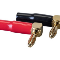 Monoprice 21913 MONOPRICE 2 PAIR RIGHT ANGLE 24K GOLD PLATED BANANA SPEAKER WIRE CABLE SCREW PLU