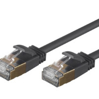 Monoprice 27493 MONOPRICE CAT6A 7FT BLACK PATCH CABLE_ DOUBLE SHIELDED (S/FTP)_ 36AWG_ 10G_ PURE