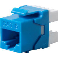 Monoprice 27547 MONOPRICE CAT6 RJ45 180-DEGREE DUAL IDC KEYSTONE FOR 22-24AWG SOLID WIRE_ BLUE