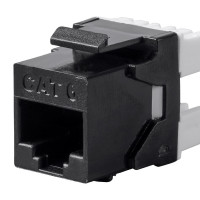 Monoprice 27548 MONOPRICE CAT6 RJ45 180-DEGREE DUAL IDC KEYSTONE FOR 22-24AWG SOLID WIRE_ BLACK
