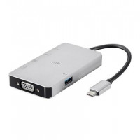 Monoprice 34184 MONOPRICE CONSUL SERIES USB-C HDMI ADAPTER WITH VGA, GIGABIT ETHERNET, 2-PORT US