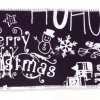 Black and White Christmas Sentiment Ribbon (Set of 2)