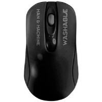 Man & Machine CM/WI/B5 C-MOUSE USB WIRELESS OPTICAL MOUSE (BLACK): WASHABLE IP65; RECHARGEABLE; ECONOMY