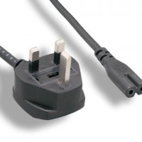 Monoprice 36384 MONOPRICE POWER CORD - BS 1363 (UK) WITH 5A FUSE TO IEC 60320 C7 (NON-POLARIZED)