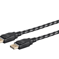 Monoprice 37919 MONOPRICE BRAIDED DISPLAYPORT 1.4 CABLE_ 3FT_ GRAY