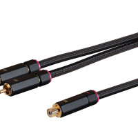 Monoprice 38079 MONOPRICE ONIX SERIES - 2-MALE TO 1-FEMALE RCA Y-ADAPTER_ 12IN_ BLACK
