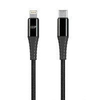 Monoprice 38391 MONOPRICE NYLON BRAIDED USB-C TO LIGHTNING CABLE - 6 FEET - BLACK ( MFI CERTIFIE