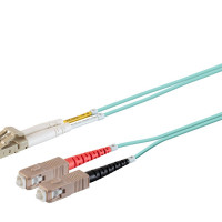 Monoprice 38421 MONOPRICE MULTI-MODE OM4 FIBER OPTIC CABLE - LC-SC UL 50/125 OFNR DUPLEX AQUA 10