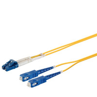 Monoprice 38475 MONOPRICE SINGLE-MODE FIBER OPTIC CABLE - LC-SC UL 2MM 9/125 OFNR DUPLEX YELLOW
