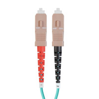 Monoprice 39429 MONOPRICE MULTI-MODE OM4 FIBER OPTIC CABLE - LC-SC UL 50/125 OFNR DUPLEX AQUA 20