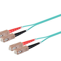 Monoprice 39433 MONOPRICE MULTI-MODE OM4 FIBER OPTIC CABLE - SC-SC UL 3MM 50/125 OFNR DUPLEX AQU