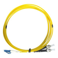 Monoprice 39455 MONOPRICE SINGLE-MODE FIBER OPTIC CABLE - LC-ST UL 2MM 9/125 OFNR DUPLEX YELLOW