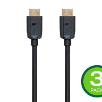 Monoprice 39480 MONOPRICE 8K ULTRA HIGH SPEED HDMI CABLE 3FT - 48GBPS BLACK - 3 PACK