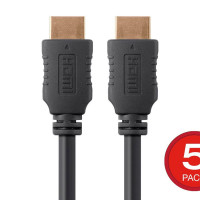 Monoprice 39553 MONOPRICE 4K HIGH SPEED HDMI CABLE 10FT - 18GBPS BLACK - 5 PACK