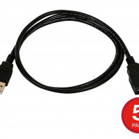Monoprice 39924 MONOPRICE USB-A TO USB-A FEMALE 2.0 EXTENSION CABLE - 28/24AWG GOLD PLATED BLACK