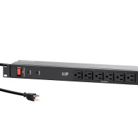 Monoprice 40002 14 OUTLET METAL 1U RACKMOUNT POWER DISTRIBUTION UNIT_ 6FT CORD_ 1050 JOULES