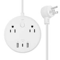 Monoprice 41809 MONOPRICE USB-C POWER STRIP PAD_ 2 OUTLETS AND 57W 3 USB (2X 12W USB TYPE-A_ 1X