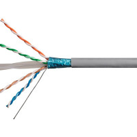 Monoprice 42344 MONOPRICE CAT6A 500FT GRAY CMR UL BULK CABLE, TAA, SHIELDED (F/UTP), SOLID, 23AW