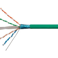 Monoprice 42345 MONOPRICE CAT6A 500FT GREEN CMR UL BULK CABLE_ TAA_ SHIELDED (F/UTP)_ SOLID_ 23A