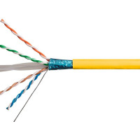 Monoprice 42348 MONOPRICE CAT6A 500FT YELLOW CMR UL BULK CABLE_ TAA_ SHIELDED (F/UTP)_ SOLID_ 23