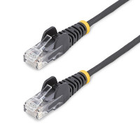 Startech N6PAT25BLKS 25FT BLACK SLIM CAT6 ETHERNET CABLE, SNAGLESS, 100W POE, UTP, LSZH, 28AWG BARE C