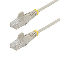 Startech N6PAT50GRS 50FT GRAY SLIM CAT6 ETHERNET CABLE, SNAGLESS, 100W POE, UTP, LSZH, 28AWG BARE CO