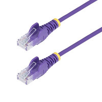 Startech N6PAT25PLS 25FT PURPLE SLIM CAT6 ETHERNET CABLE, SNAGLESS, 100W POE, UTP, LSZH, 28AWG BARE