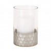 Glass Hurricane Candle Holder with Honeycomb (Set of 2)