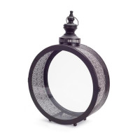 Black Ornate Metal Circle Lantern 22
