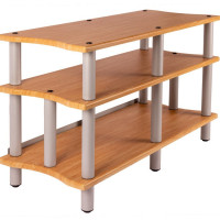 Monoprice 43166 MONOLITH BY MONOPRICE DOUBLE-WIDE XL 3-TIER AV STAND MAPLE