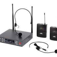 Monoprice 600060 STAGE RIGHT BY MONOPRICE 200-CHANNEL UHF DUAL HEADSET WIRELESS MICROPHONES SYSTE