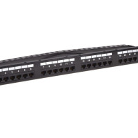 Monoprice 43540 MONOPRICE 24-PORT CAT6 UNSHIELDED UL LISTED PATCH PANEL_ 1U_ 110/DUAL IDC_ WITH