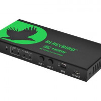 Monoprice 44438 BLACKBIRD 2X2 HDMI MATRIX WITH AUDIO EXTRACTION_ HDMI 2.1_ HDCP 2.3