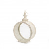 Ivory Ornate Metal Circle Lantern 17.5